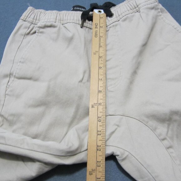 Zanerobe Jogger Pants Mens Size 27 Khaki Drawstring Elastic Waist Flat Front - Picture 8 of 11